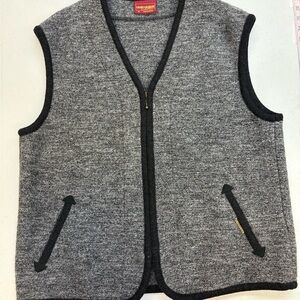 Geiger Men’s Boiled Wool Vest Size 50 Gray Austrian Zip Front Pure New Wool